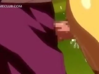 Baik hati 3d animasi orang berambut pirang mendapat seksi tubuh terisi dengan air mani