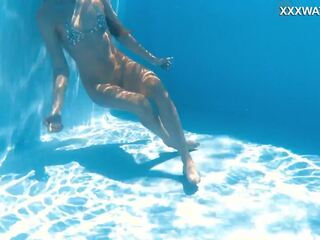 Swimming naked feature petite blonde pornstar Ivi Rein