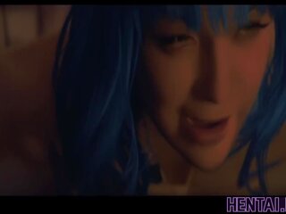 Real life hentai - maly with blue hair fucked by alien bilingüe