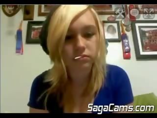 Blond Emma Bate On Webcam
