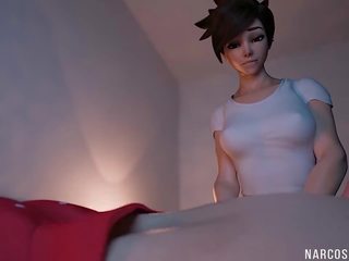 Splendid Busty Tracer from Overwatch gets Threesome Sex: adult film 21