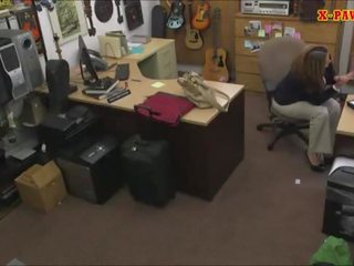 Foxy big boobs business lady pussy pounded in the pawnshop