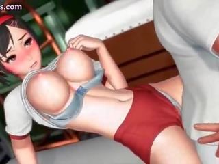 Sweet animated chick gives oral sex