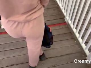 I barely had time to swallow excellent cum&excl; Risky public sex video on ferris wheel - CreamySofy